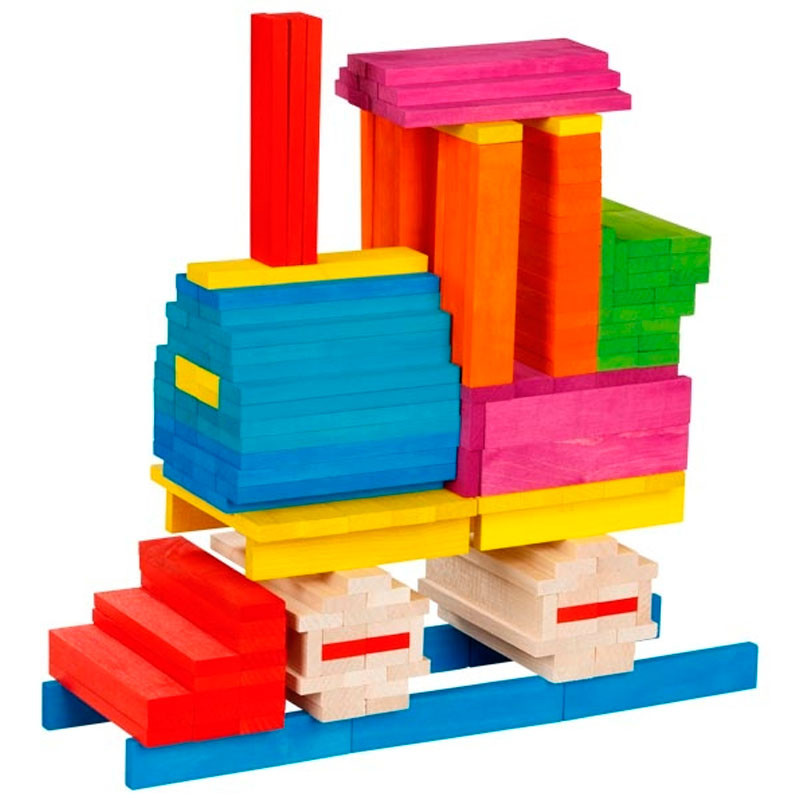 Juego de construcción con paquitas de madera - Goki Evolution