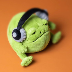 Ricky Rain Frog amb auriculars – Granota de peluix