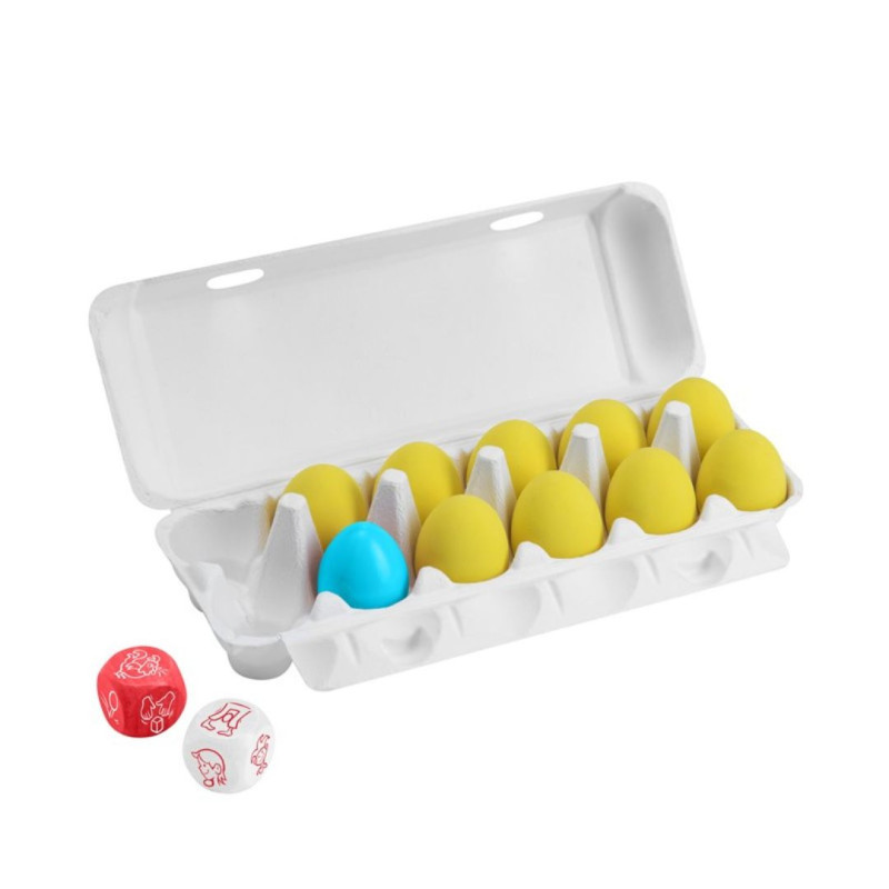 huevos goma madera juego