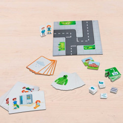 Juego Digital Starter Algorithmus de HABA Education con tablero, tarjetas e instrucciones