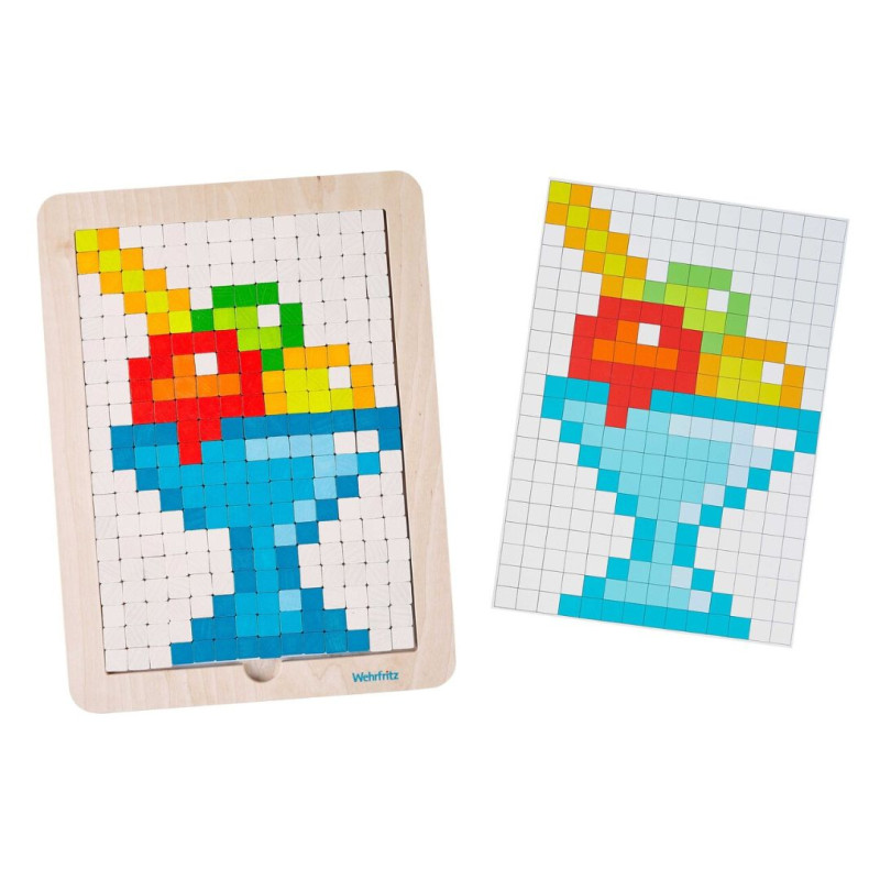 Caixa del joc Digital Starter: Joc de Píxels de HABA Education amb tauler i peces de colors