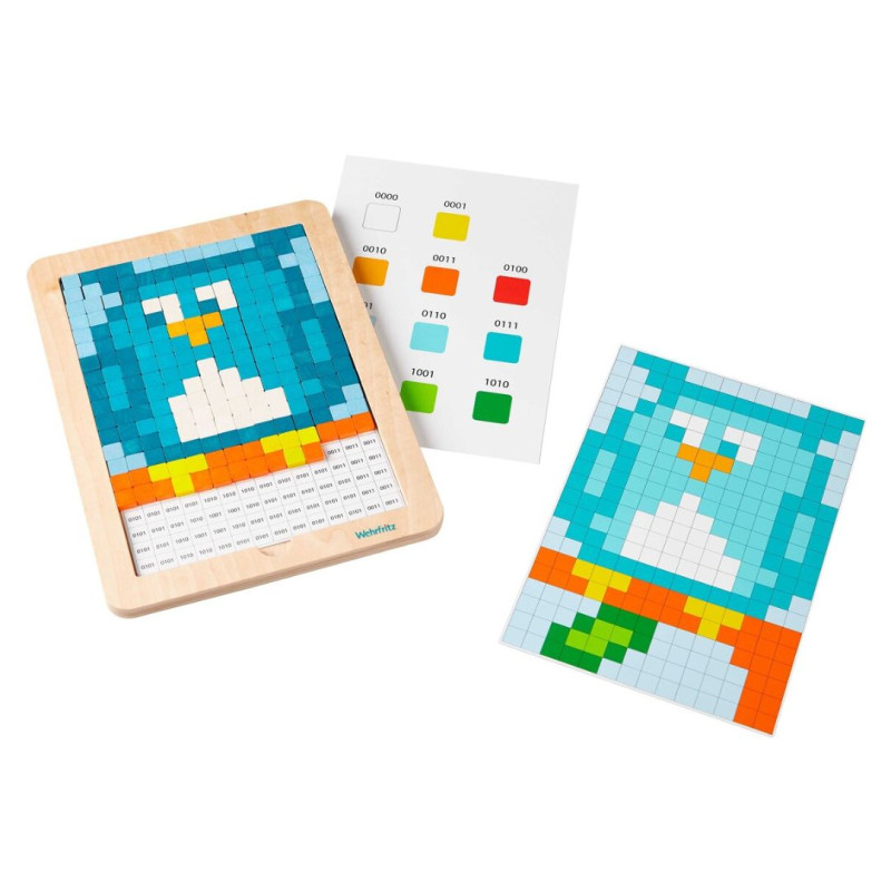 Caixa del joc Digital Starter: Joc de Píxels de HABA Education amb tauler i peces de colors