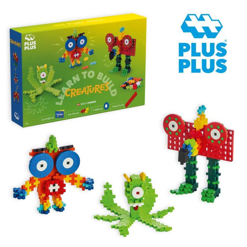 Set Plus-Plus Criaturas con 240 piezas, ruedas y base de construcción
