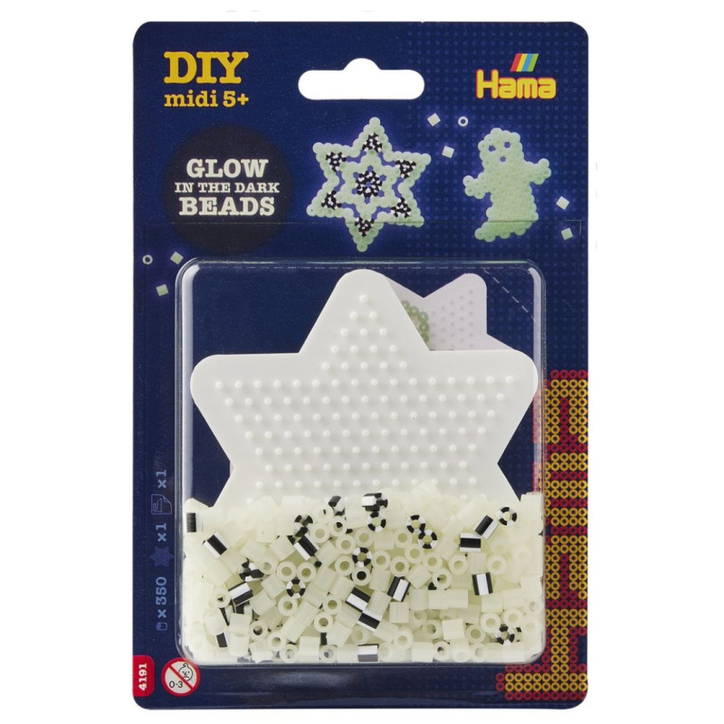 [4191] Blister Hama Beads Midi 350 beads + placa estrella pequeña + papel de planchado