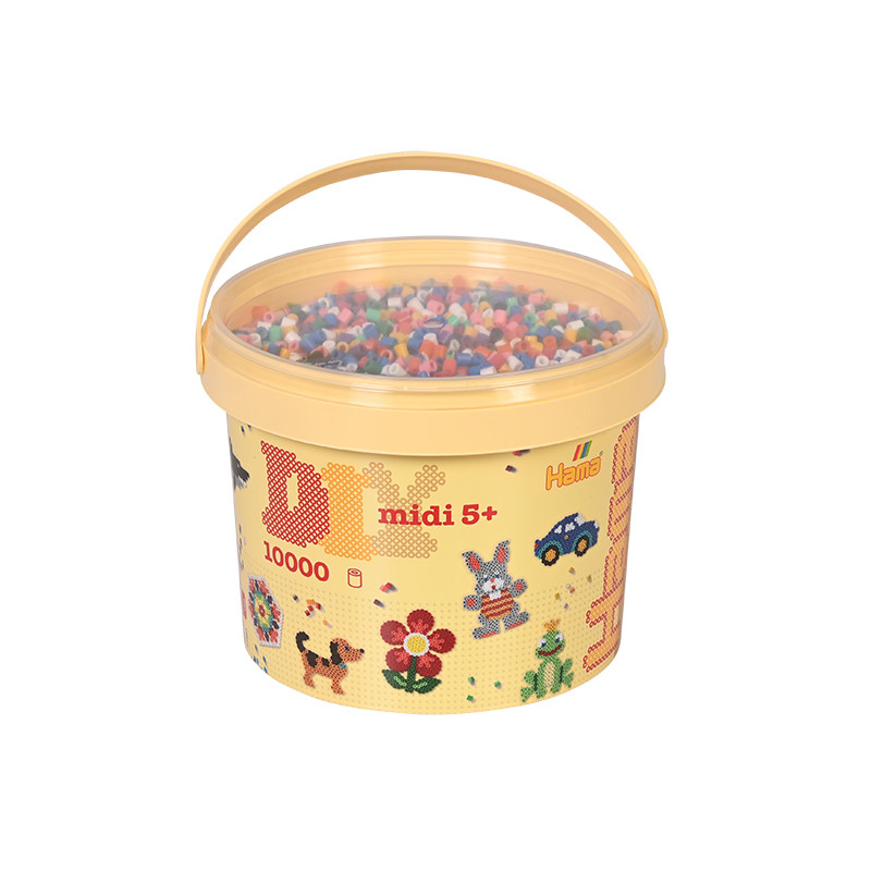 10000 perlas Hama MIDI 10 colores MIX en bote