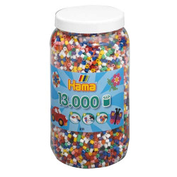 13000 perlas Hama MIDI en 10 colores (bote)