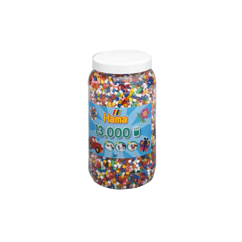 13000 perles Hama MIDI en 10 colors (POT)