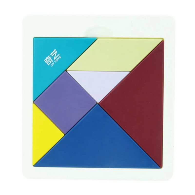Tangram Qiyi Classic en colores pastel con tablero y folleto de modelos