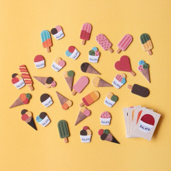 Juego Gelato Tiny Game de Londji con piezas de helados y caja pequeña