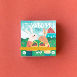 Juego Strawberries Tiny Game de Londji con conejos, frutas y tejón