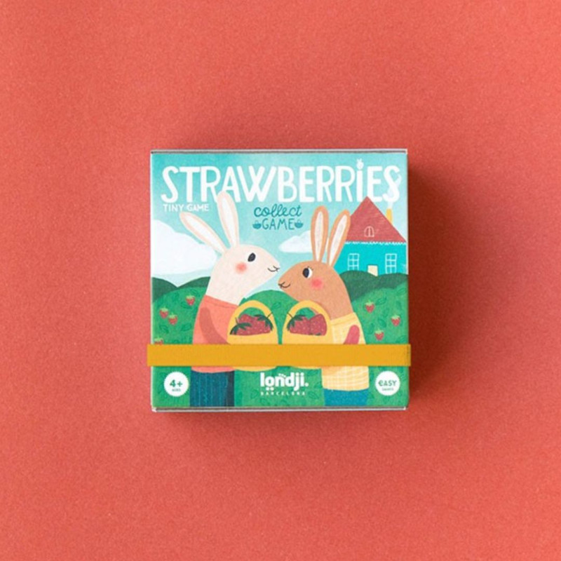 Juego Strawberries Tiny Game de Londji con conejos, frutas y tejón