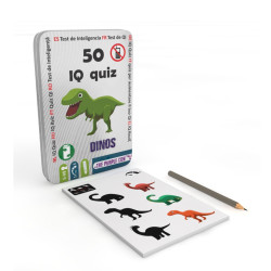 Set 50 IQ Quiz Dinos en caja de lata
