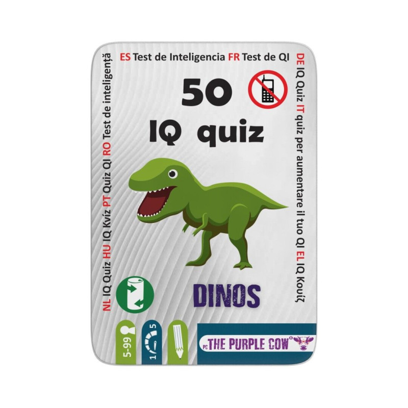 Set 50 IQ Quiz Dinos en caja de lata