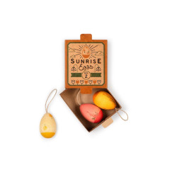 Sunrise Eggs – 3 Huevos de Pascua Pintados a Mano en Tonos Cálidos