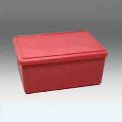 Caja con tapa roja almacenaje