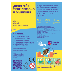 Cartes del joc Pony Run amb ponis de diferents colors