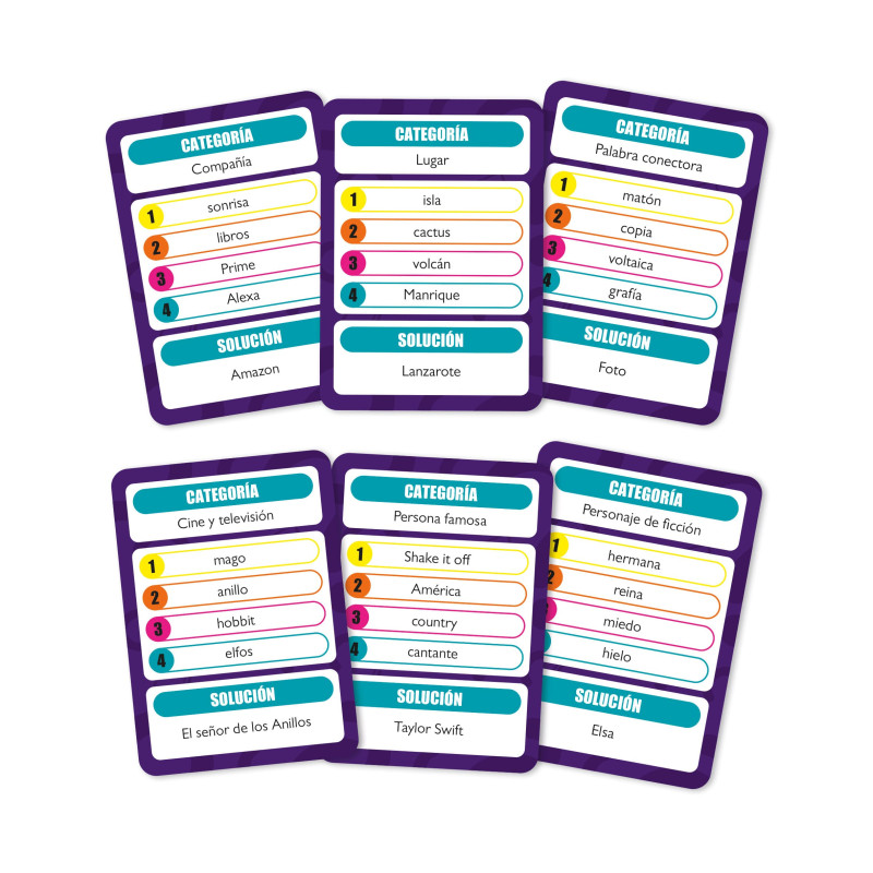 4 pistas por ronda y vasitos de juego