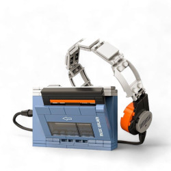 Portable Cassette Player Madnesstoys montaje en bricks retro