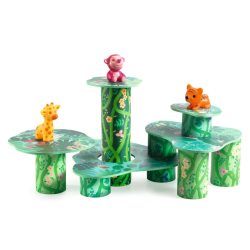 Tubos apilables con animales de la jungla