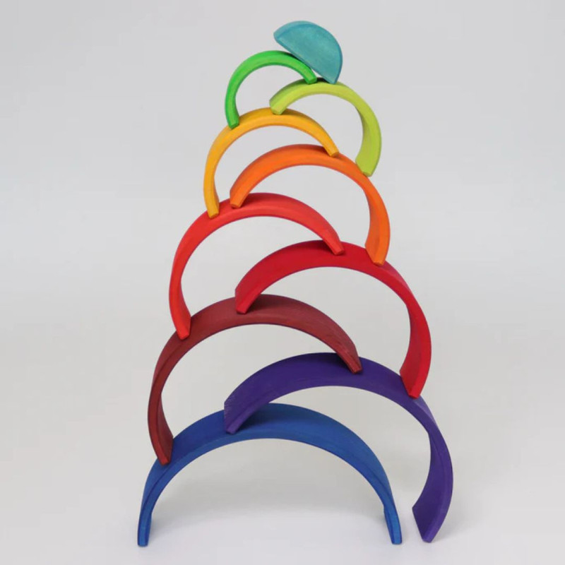 Juego arcoíris de 10 piezas de madera colores números
