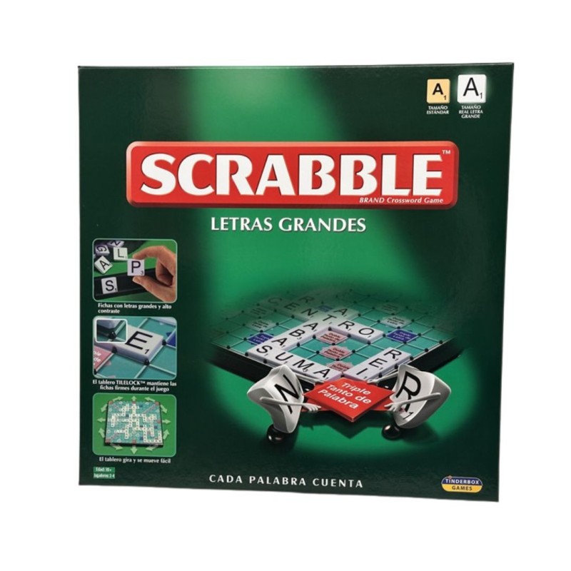Scrabble Letras Grandes — Juego clásico con fichas XL y tablero giratorio