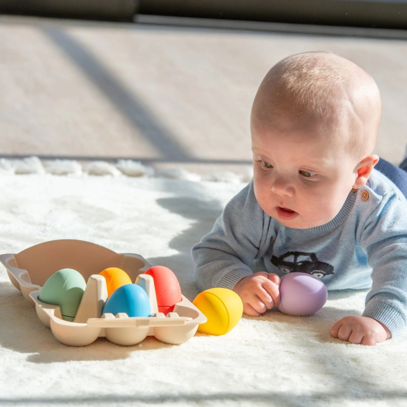 Huevos sensoriales Silisoft arcoíris para bebés