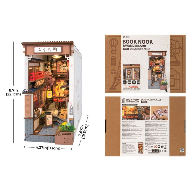 Book Nook de fusta estil carrer japonès
