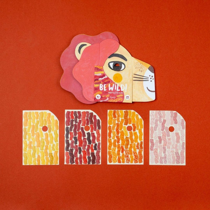 Máscara de león para decorar con pegatinas Máscara de león para decorar con pegatinas