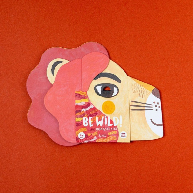 Máscara de león para decorar con pegatinas Máscara de león para decorar con pegatinas