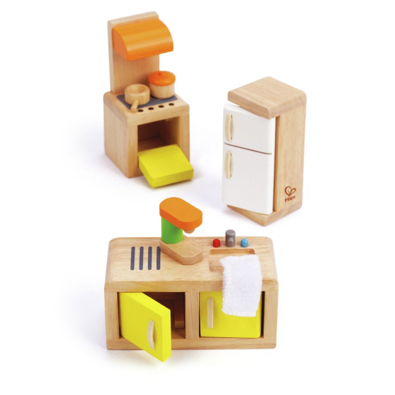 Cocina de madera para casa de muñecas