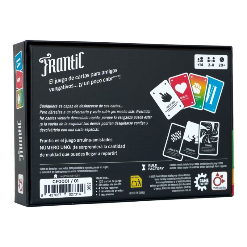 Frantic revenja cartes