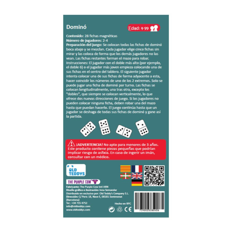 Dominó magnético en lata de The Purple Cow