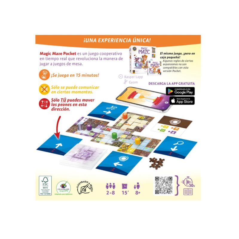 Magic Maze POCKET - juego cooperativo para 1-8 jugadores