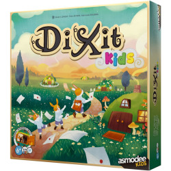 Dixit KIDS, juego de mesa infantil cooperativo de deducción y creatividad para 3 a 6 jugadores.