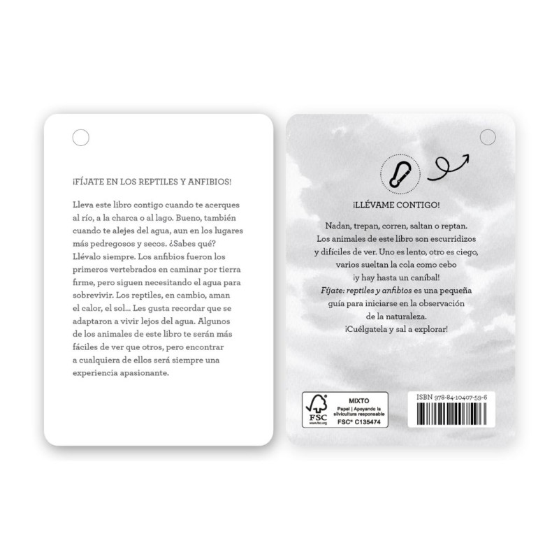 Guia de butxaca blanca i rectangular amb cantonades arrodonides, text negre i disseny compacte sobre rèptils i amfibis.