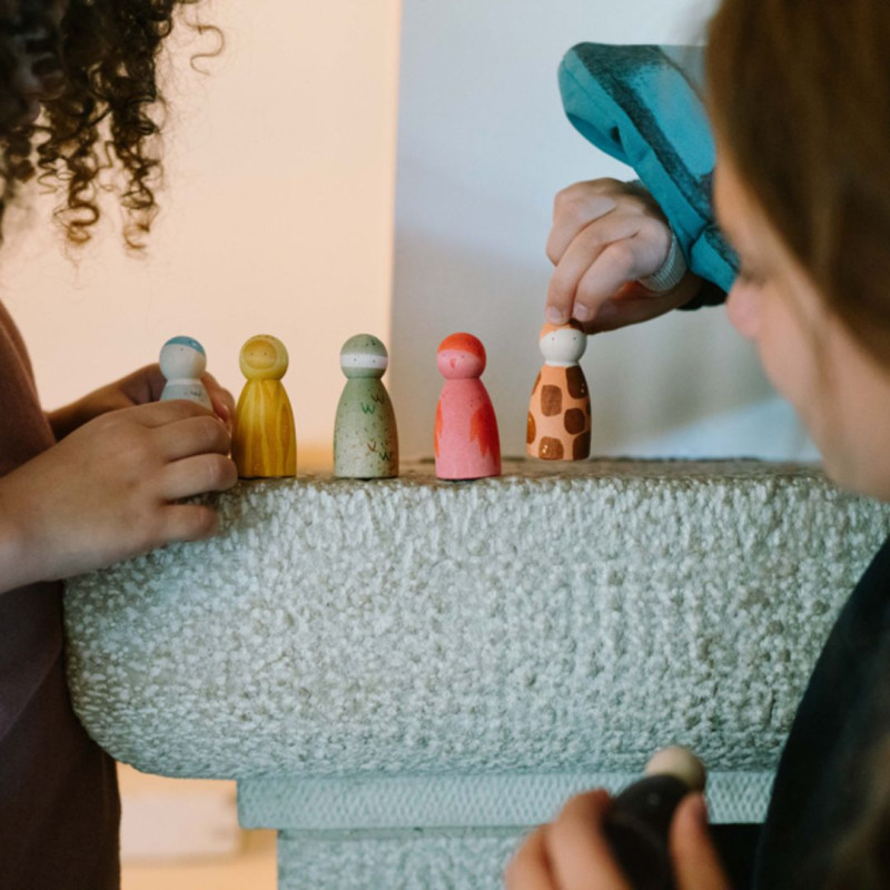 Set de 6 Nins Animal Crew de Grapat - Figuras de Madera de Animales