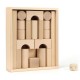 Caja bloques de madera y juego de dados "apilar la torre"