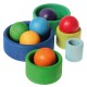 6 Bolas de madera macizas de colores arco iris
